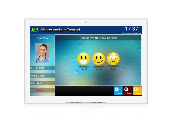 Tableta en Internet de la reacción de la evaluación del cliente de la pantalla táctil de 10,1 pulgadas del banco