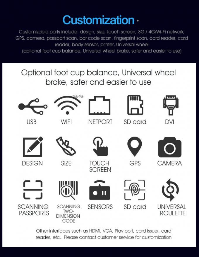 Máquina simbólica del número del dispensador del boleto del sistema de la cola de la pantalla táctil del IR de 19 pulgadas 2