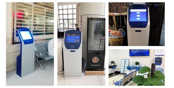 Quiosco de boletos con pantalla táctil de 17 pulgadas para sistema de gestión de colas, máquina de boletos con menú de sub-servicio